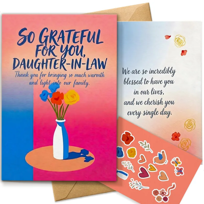 Daughter in Law Thank You Card with Flowers in a Vase