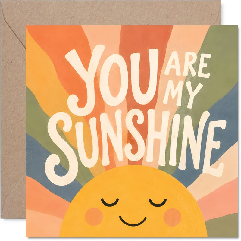 Sunshine Smiling Sun Card: You Are My Sunshine
