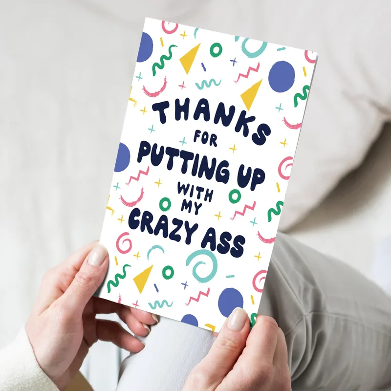 Thanks for Putting Up with Card: A Playful Confetti Thank You