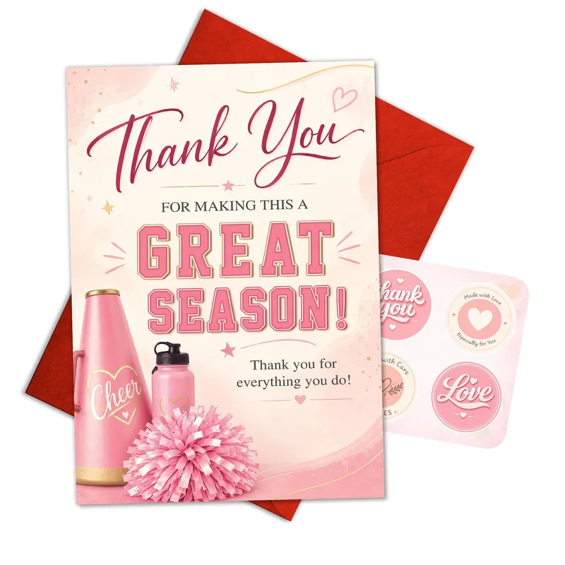 Cheer Coach Thank You Card for Your Squad Leader