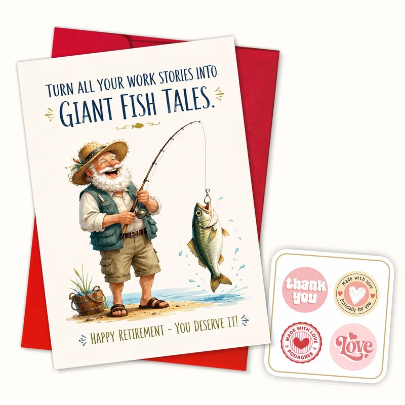 Retirement Fishing Card: Giant Fish Tales for Your Farewell