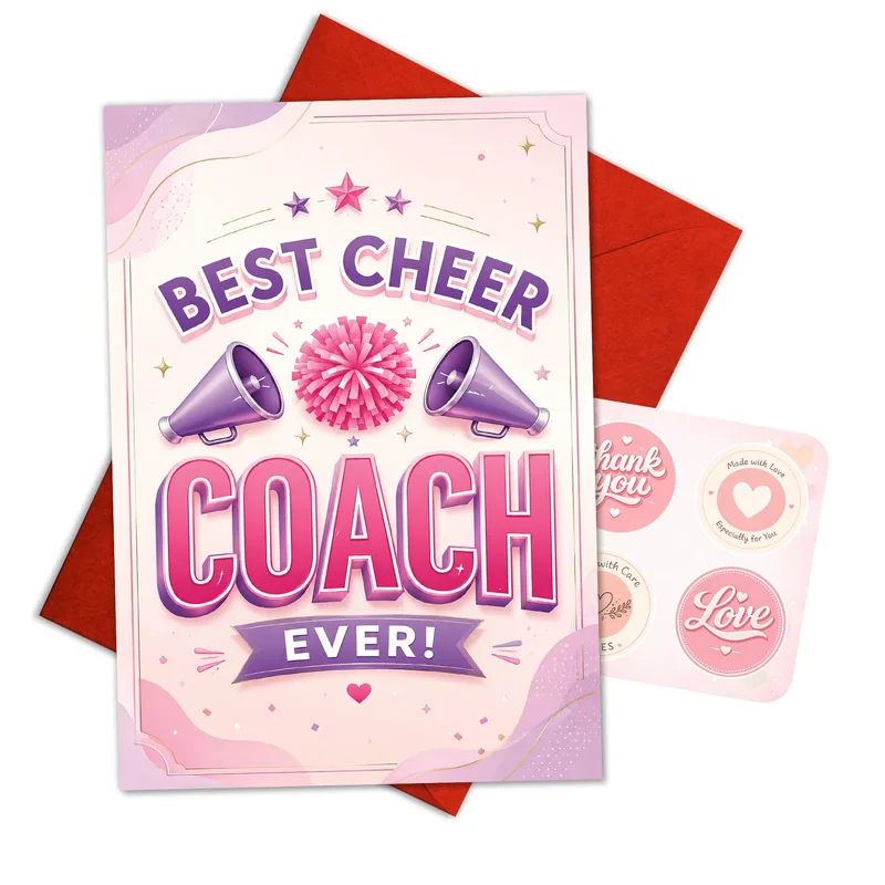 Cheer Coach Card: Best Cheer Coach Ever Greeting