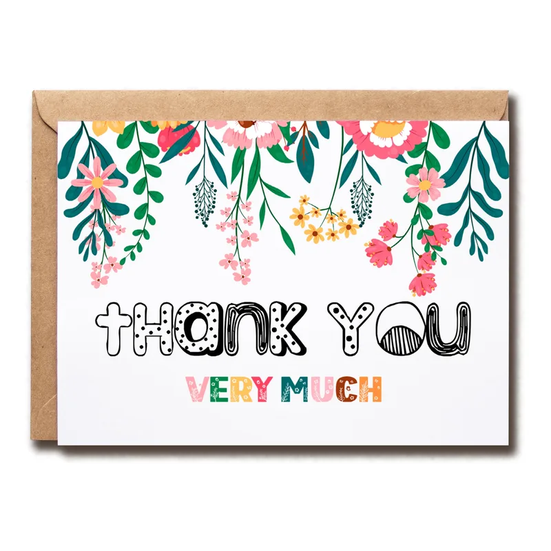 Hand Lettered Thank You Card: Floral Thanks to Share