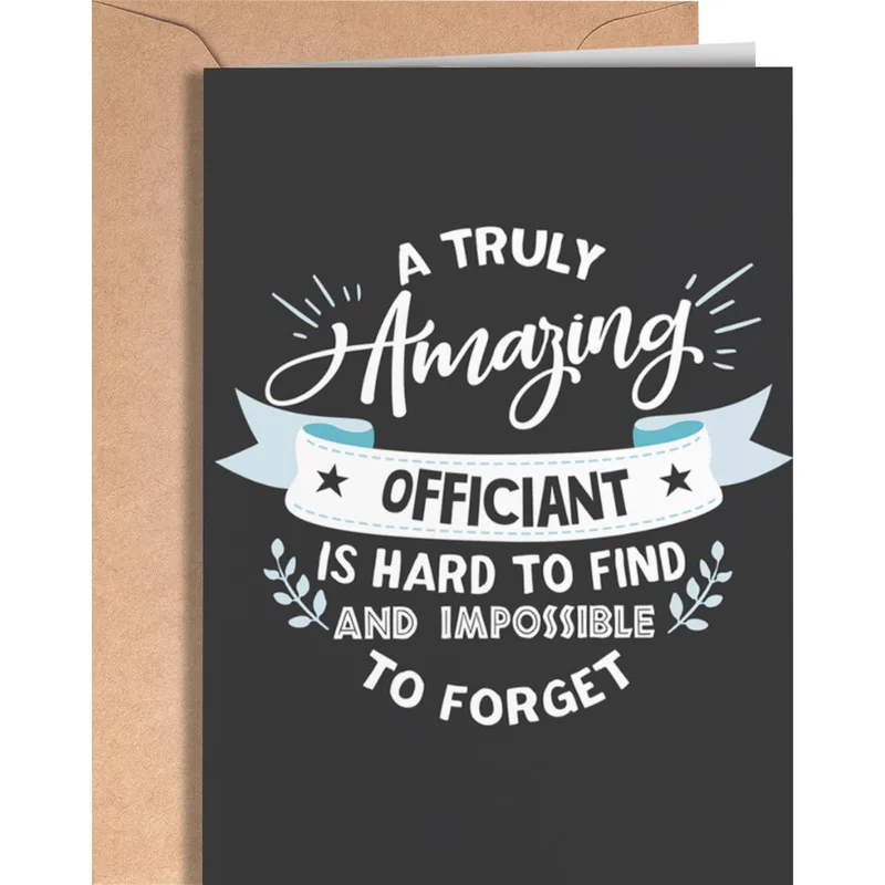 Wedding Officiant Thank You Card for a Truly Amazing Minister