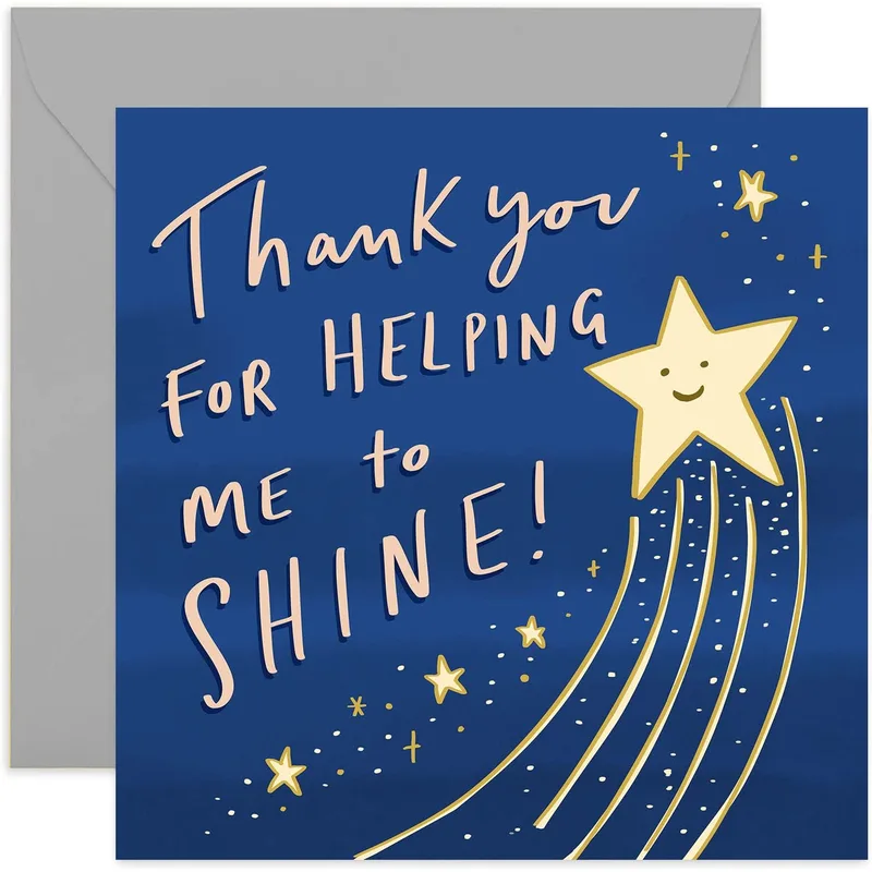 Thank You Shine Card for Educators and Mentors