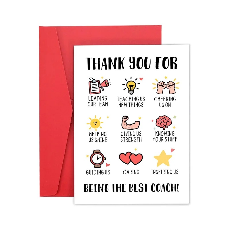 Icon Grid Coach Appreciation Card for Team Leaders