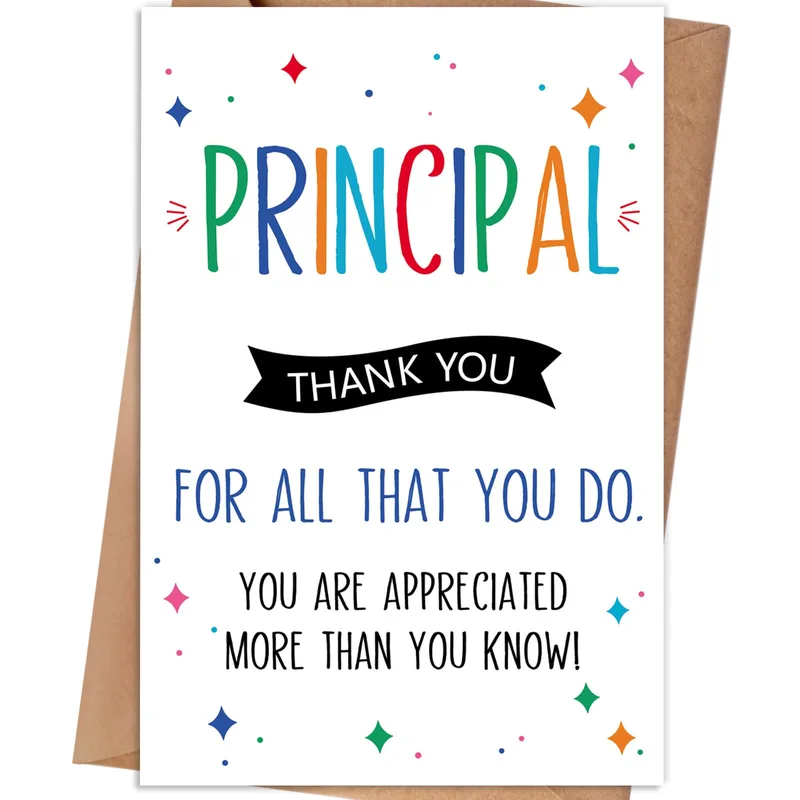 Appreciation Principal Card for School Leaders