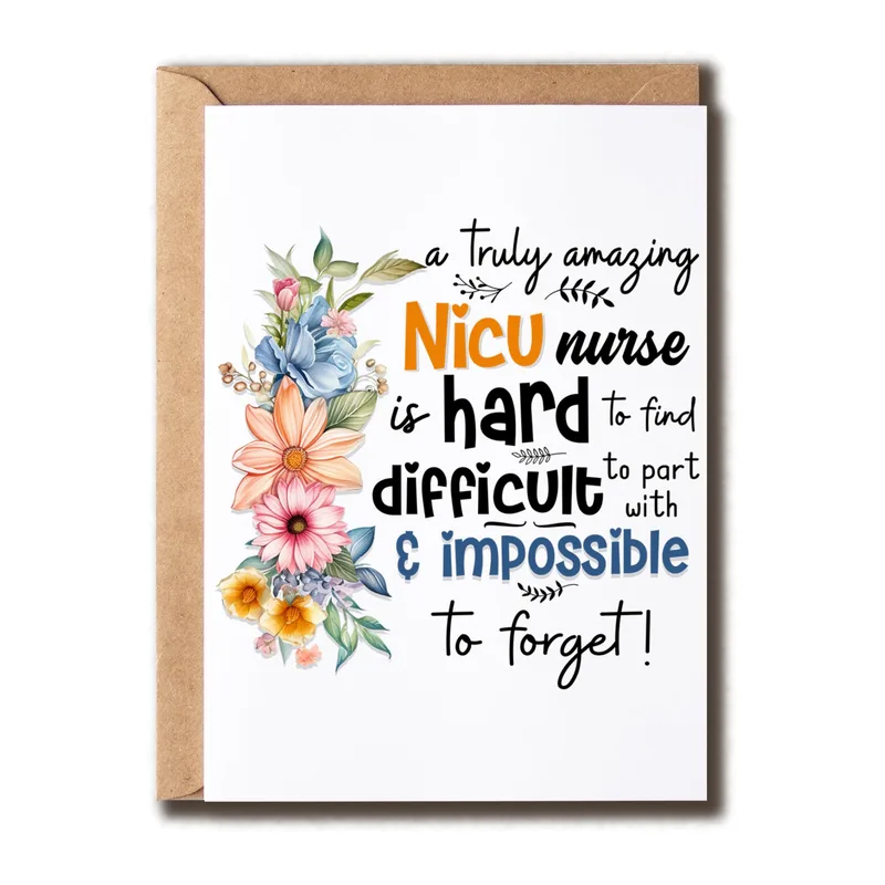 Retiring NICU Nurse Card for a Hard-to-Find Hero