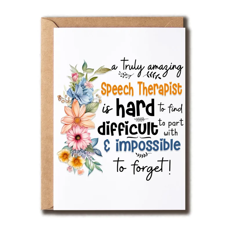 Speech Therapist Appreciation Card for Hard to Find Professionals