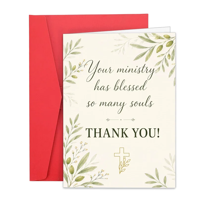Olive Branch Watercolor Foliage Card for Clergy Appreciation