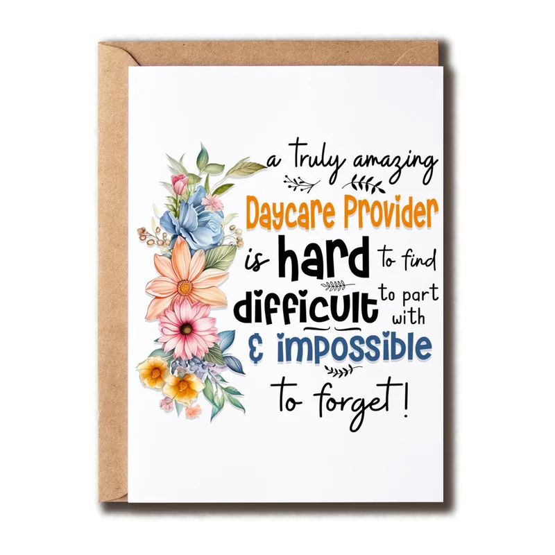 Daycare Provider Thank You Card for an Unforgettable Caregiver