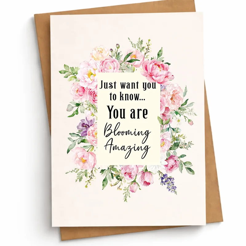 Blooming Amazing Card: Pink Peony Watercolor Encouragement Design