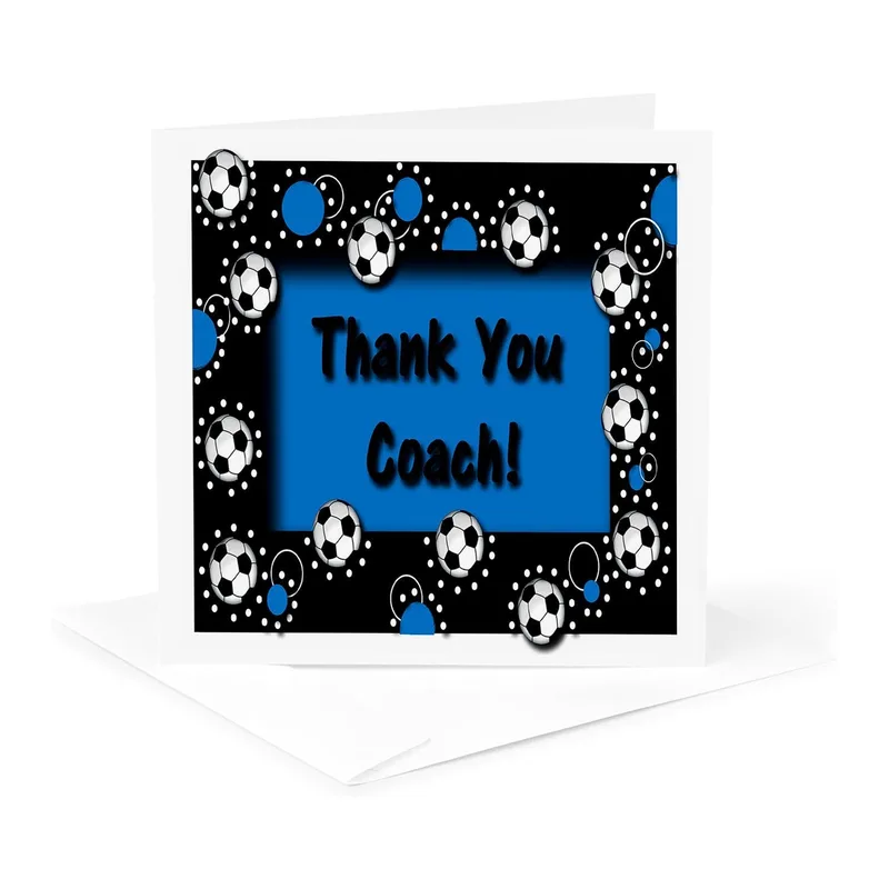 Soccer Balls Coach Card for Appreciating a Sports Leader