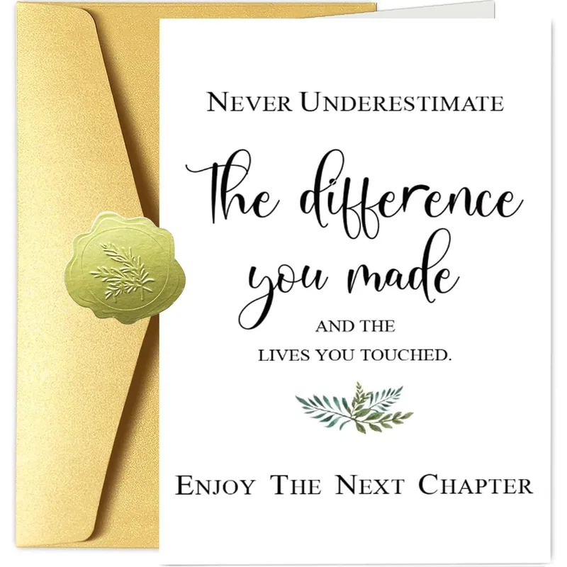 Typography Gold Seal Retirement Card celebrating lives