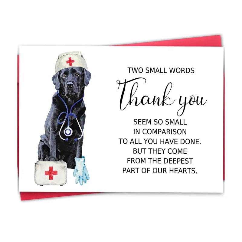 Lab Nurse Dog Thank You Card for Healthcare Heroes