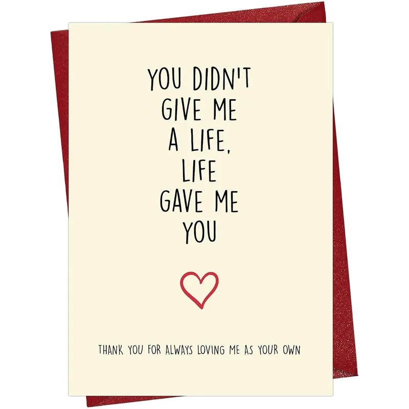 Minimalist Black Text Card for Step-parents Who Chose You