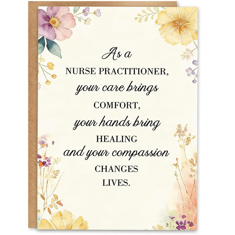 Floral Border Pastels Nurse Card for Practitioners