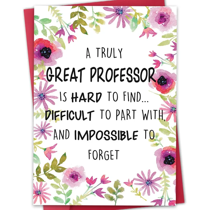 Purple Floral Border Teacher Card honors a truly great