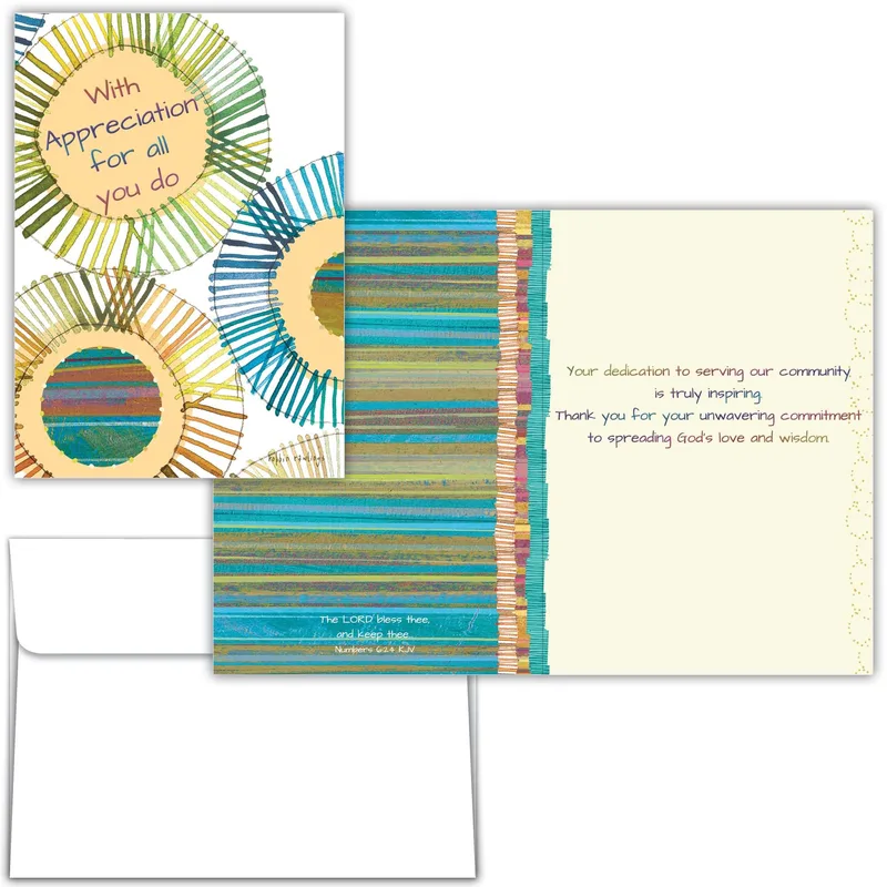 Abstract Circular Patterns Thank You Card for Dedicated Service