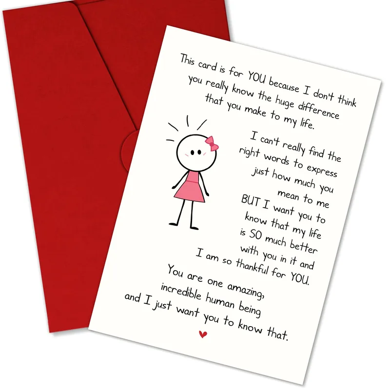 Girl Pink Dress Thank You Card for Amazing People