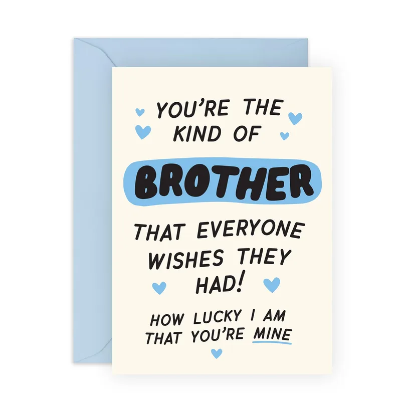 Handwritten Blue Hearts Love Card – Greeting Card in natural