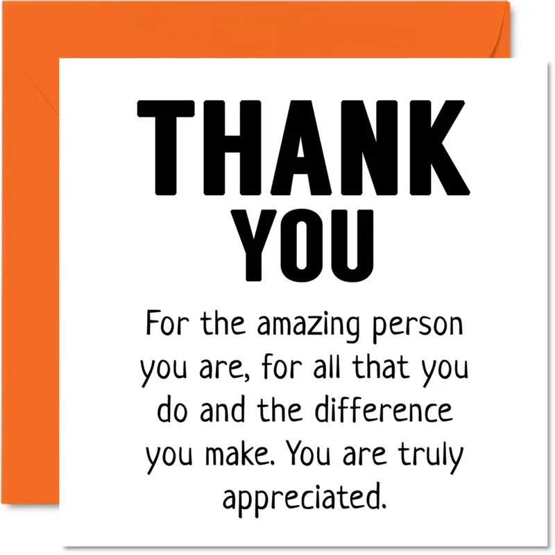 Border Bold Black Thank You Card for Amazing People
