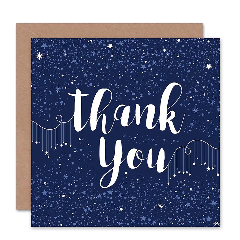 Starry Night Script Thank You Card for Deep Gratitude