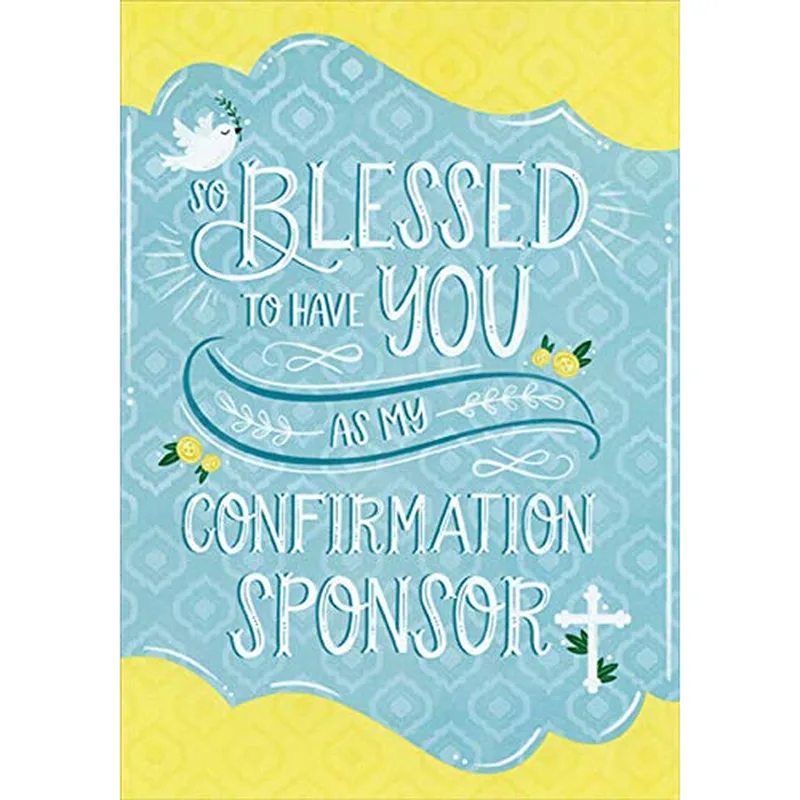 Blue Blessed Lettering Thank You Card features hand-lettered