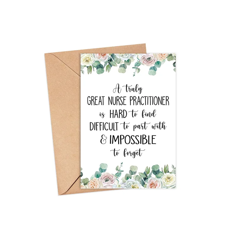 Floral Border Nurse Card for a Hard-to-Part-With Practitioner