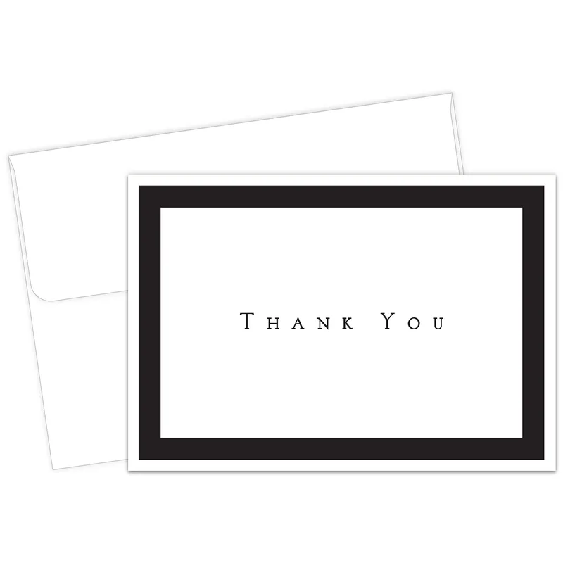 Framed Minimal Border Thank You Card for Elegant Gratitude