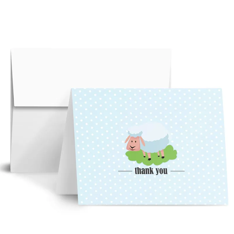 Polka Dot Sheep Thank You Card for Gentle Gratitude