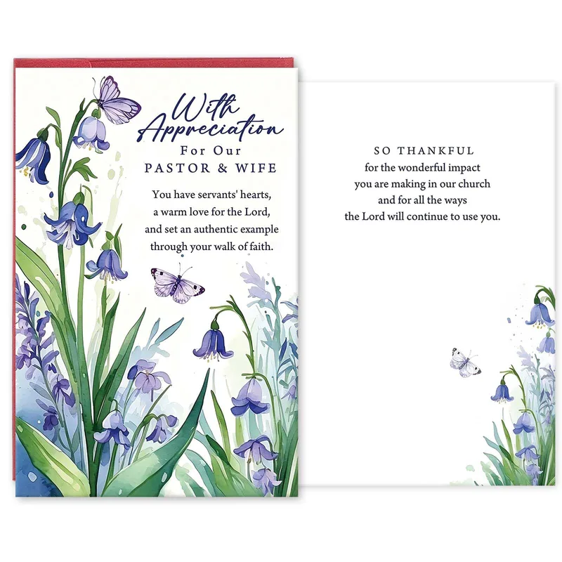 Bluebell Flowers Thank You Card for Pastor and Wife