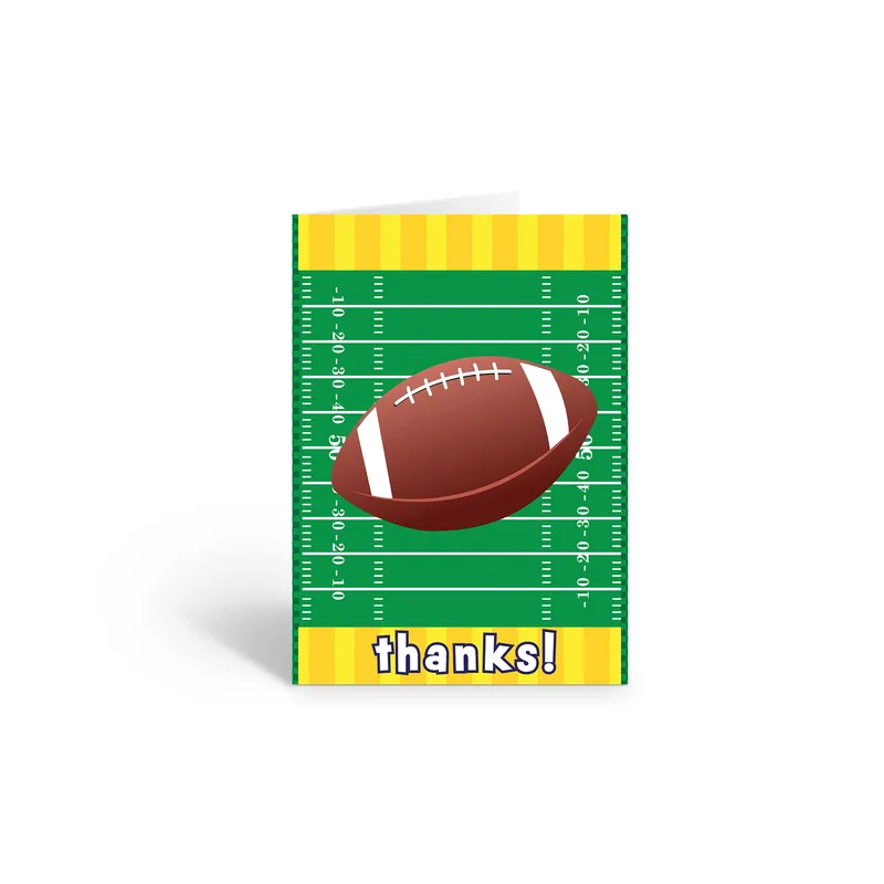 Football Field Stripes Thank You Card for Coaches and Parents