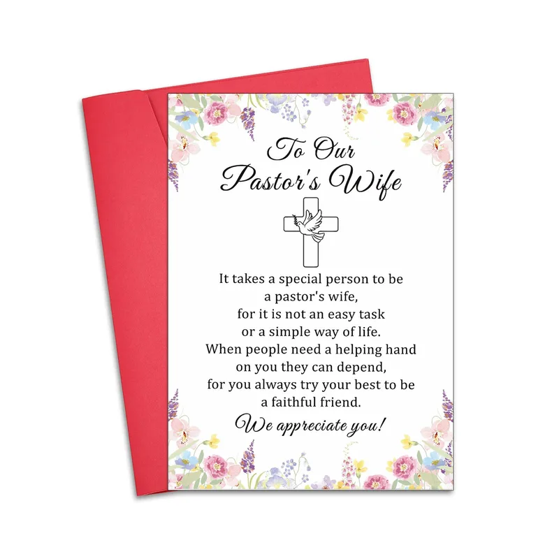 Floral Cross Border Card: A Thank You Note for the Pastor's Wife