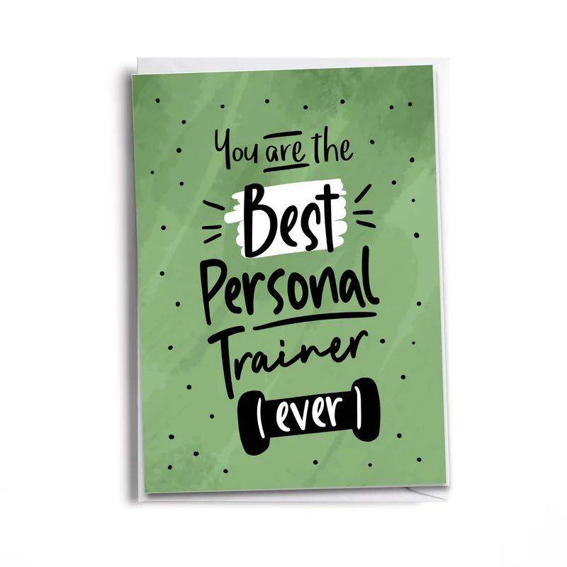 Green Chalk Thank You Card for Your Favorite Fitness Coach
