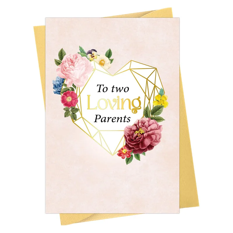 Gold Heart Floral Love Card for Two Special People