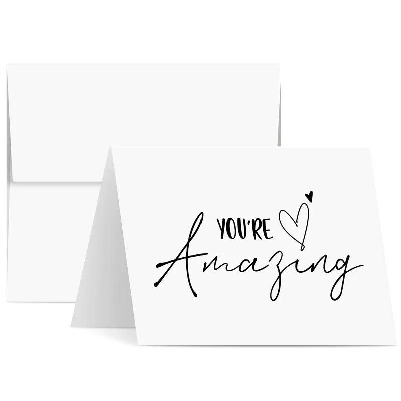 Minimal Black Script Encouragement Card: You're Amazing Greeting