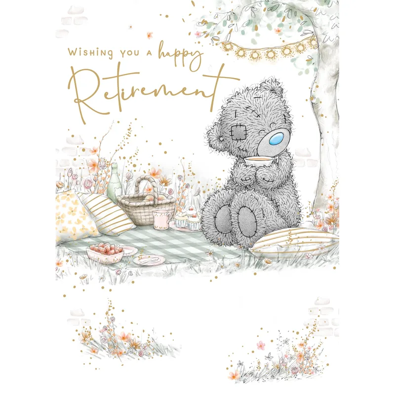Bear Drinking Tea Retirement Card for a Cozy Celebration
