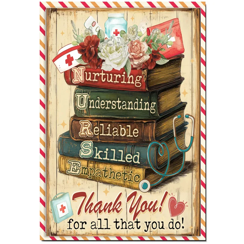 Vintage Books Nurse Florals Card: A Tribute to Caring Professionals