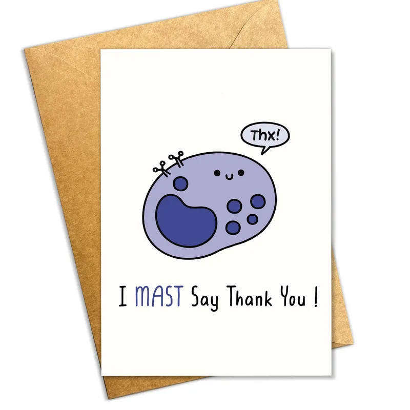 Purple Blob Thank You Card for Biology Lovers and Science Students