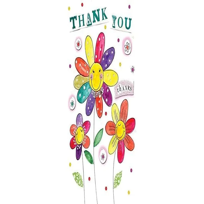 Colorful Flower Bouquet Thank You Card for Smiling Faces