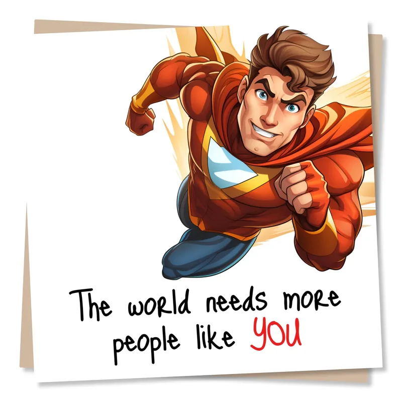 Superhero Red Cape Thank You Card: World Needs More People Like You