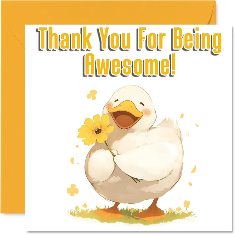 Duck Flower Thank You Card for Showing Appreciation