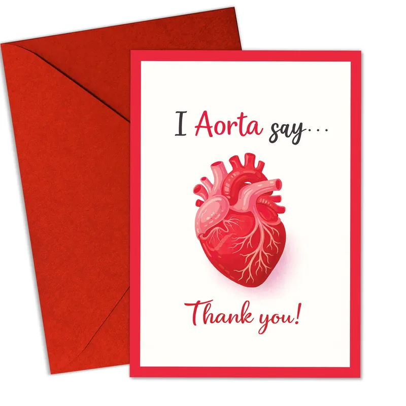 Anatomical Heart Card Thank You Card for Medical Humor