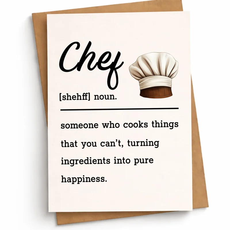 Chef Hat Dictionary Card: A Humorous Definition for Culinary Experts