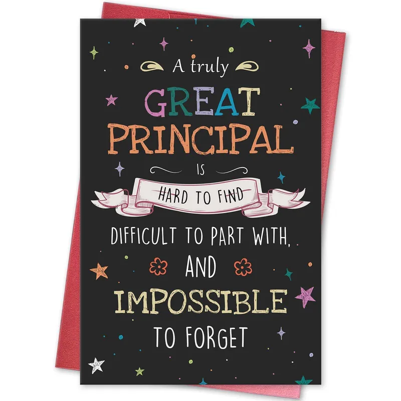 Card Colorful Stars Teacher Card honors school leaders