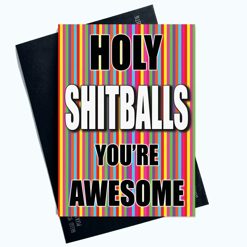 Stripes Bold Letters Thank You Card for Funny Friends