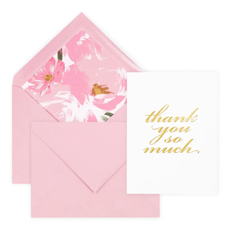Floral Lined Envelope Thank You Card for Expressing Gratitude
