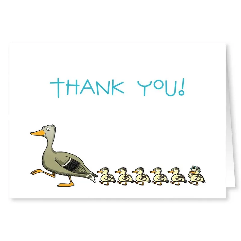 Mallard Duck Ducklings Thank You Card for Nature Lovers