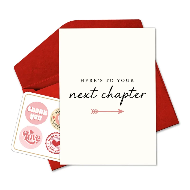 Card Pink Arrow Congratulations Card for Next Chapter Retirement